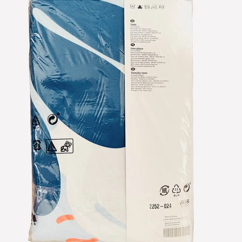 IKEA KANTDRACENA Twin Duvet Cover & Pillowcase